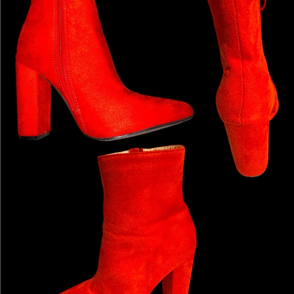 Chic Red Heeled Boots